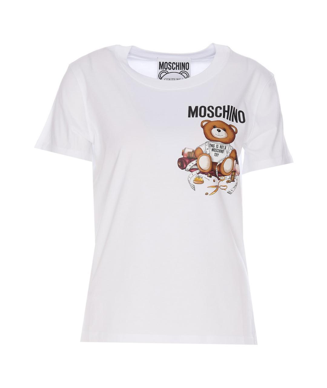 MOSCHINO Белая хлопковая футболка, фото 1