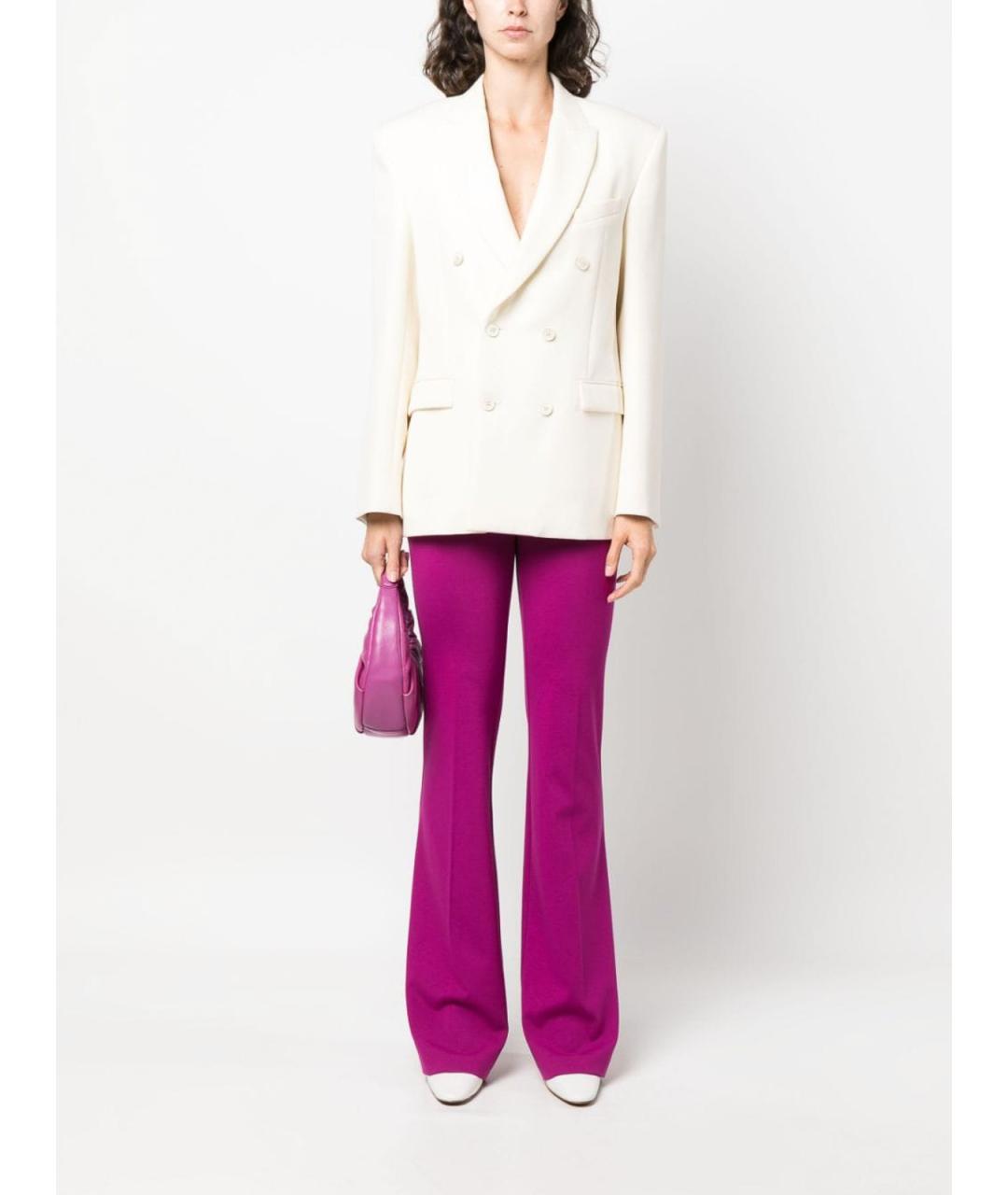 PINKO Фиолетовые полиамидовые прямые брюки, фото 5