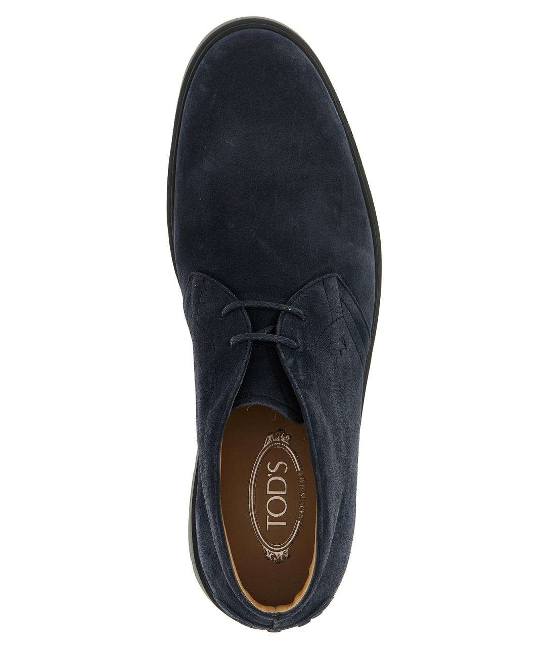 TOD'S Синие кожаные высокие ботинки, фото 3