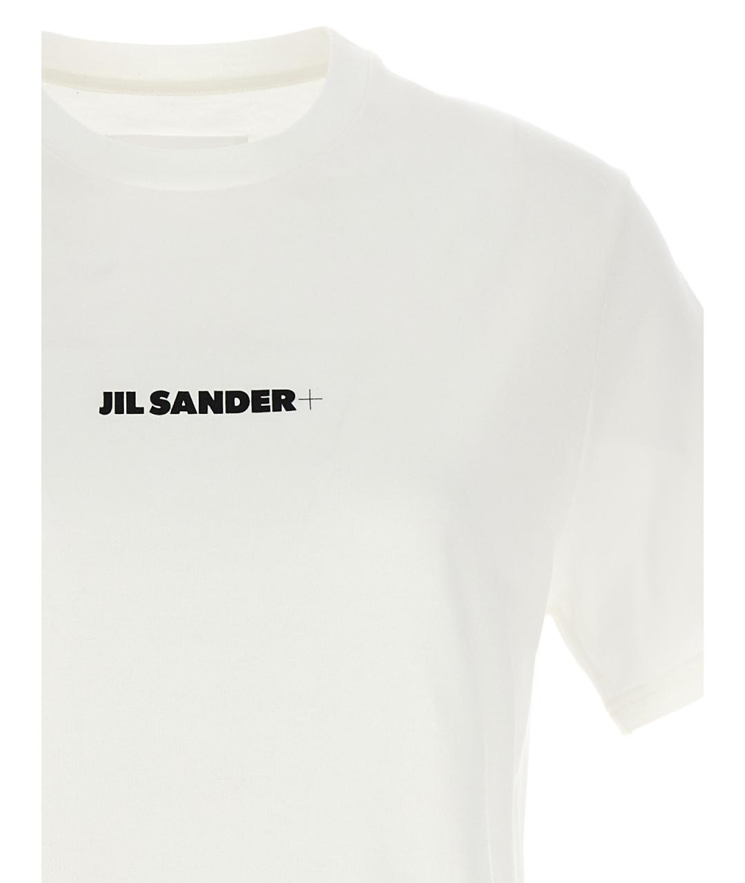 JIL SANDER Белая хлопковая футболка, фото 3