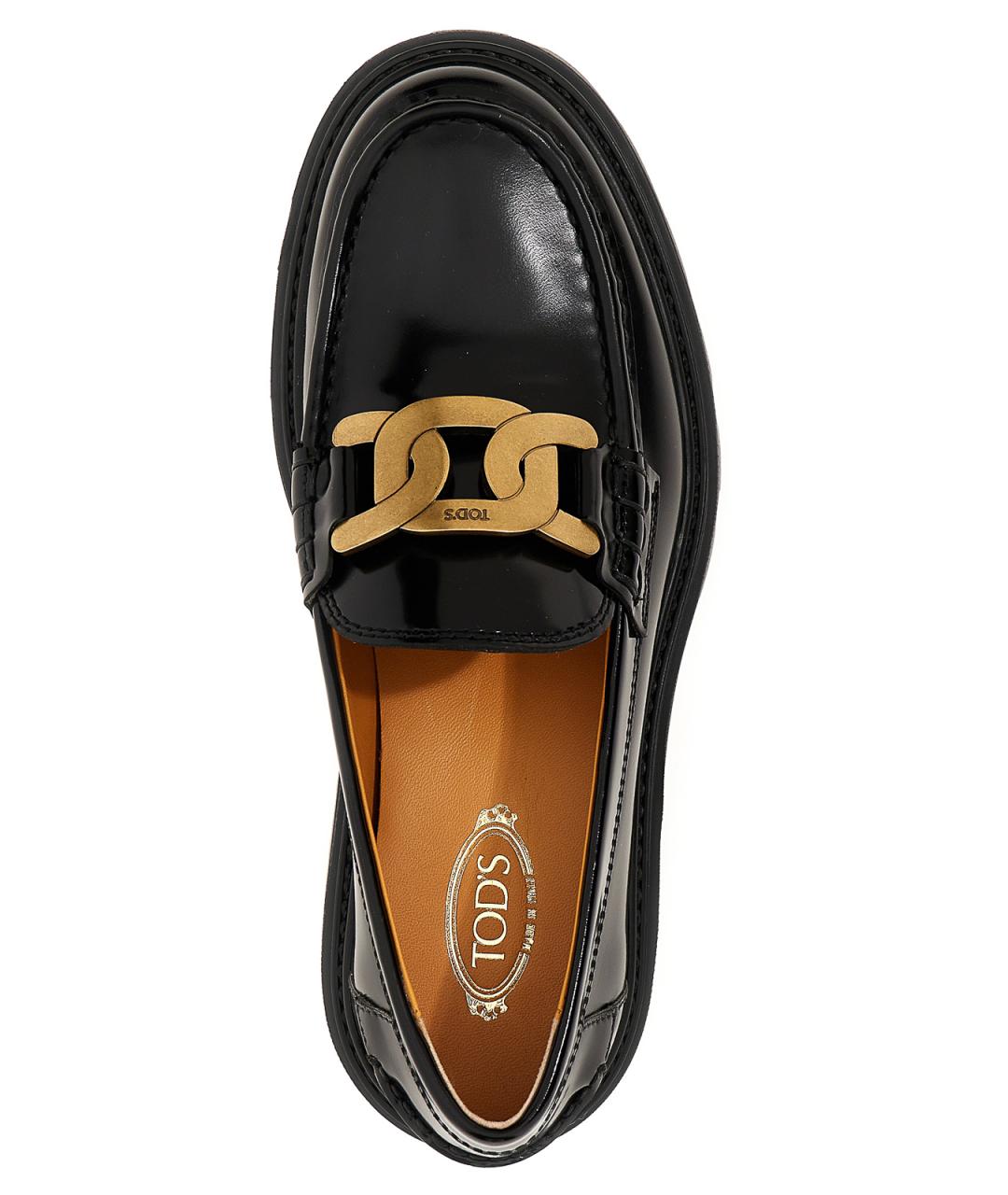 TOD'S Черные кожаные лоферы, фото 3