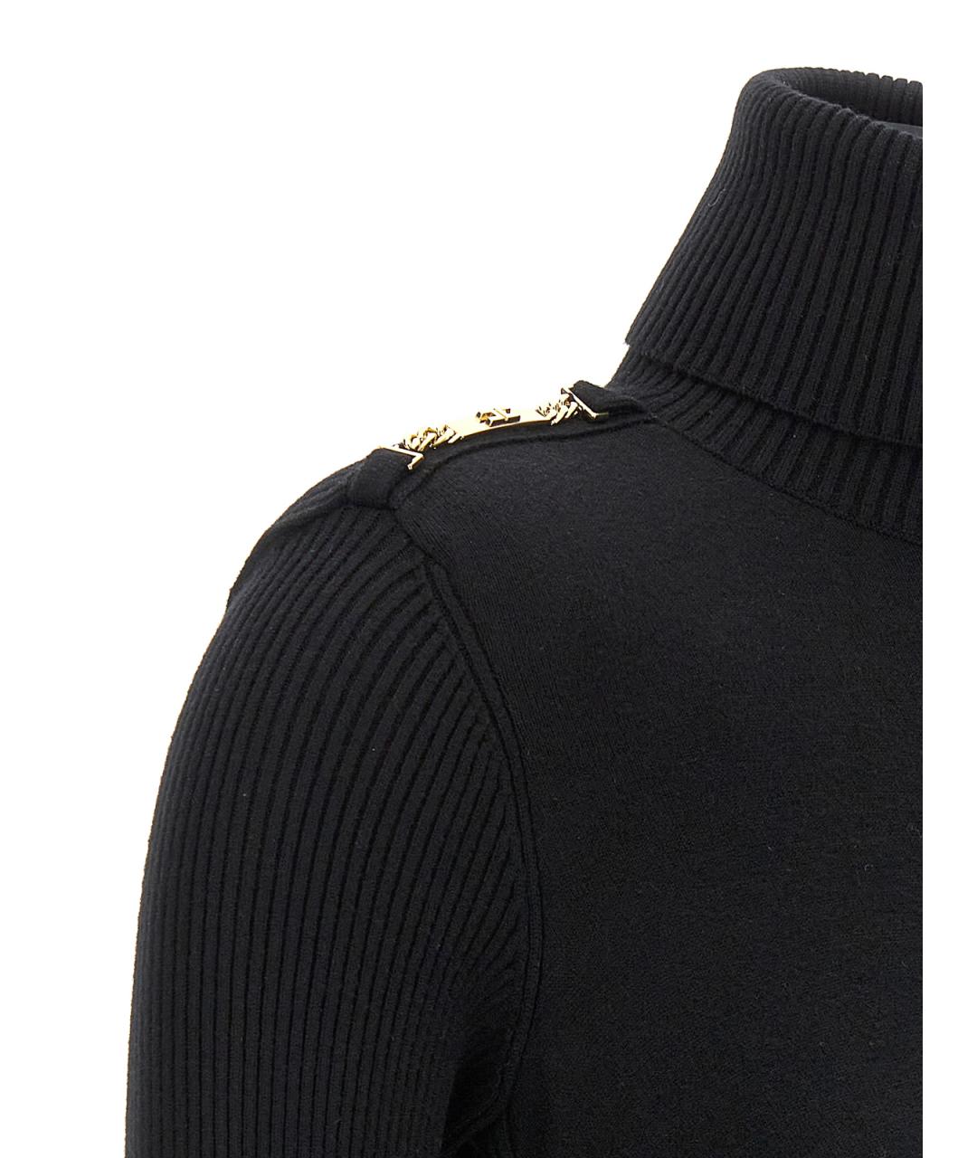 ELISABETTA FRANCHI Черное полиэстеровое повседневное платье, фото 4
