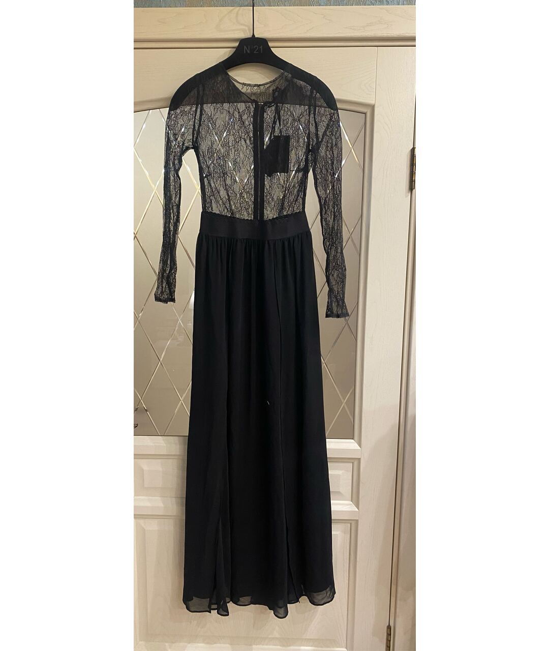ELISABETTA FRANCHI Черное полиамидовое вечернее платье, фото 6