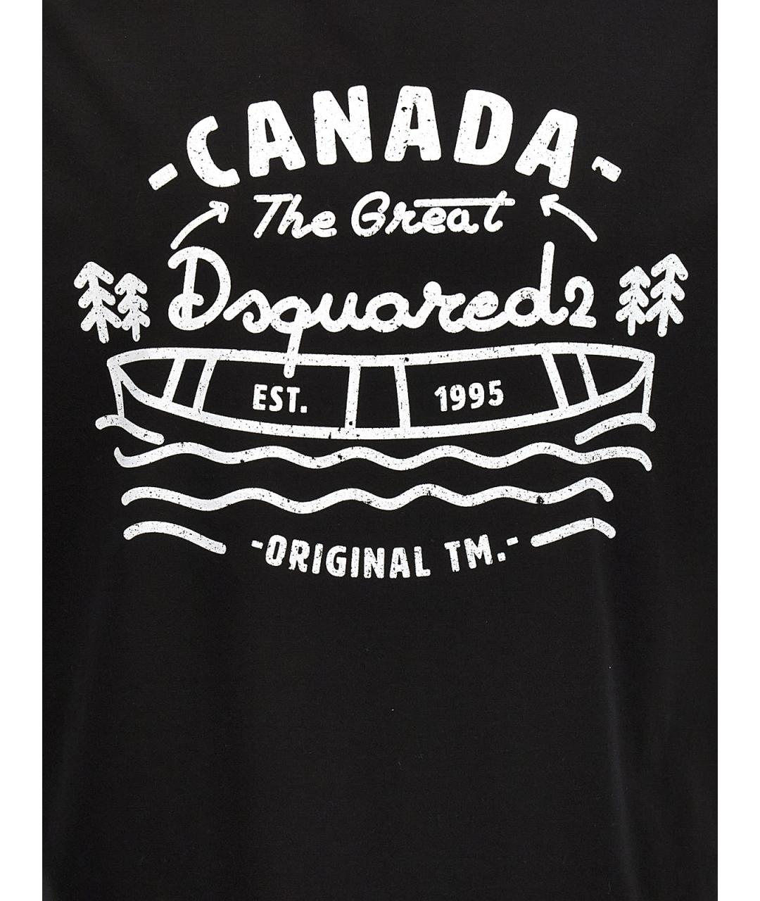 DSQUARED2 Черная хлопковая футболка, фото 4