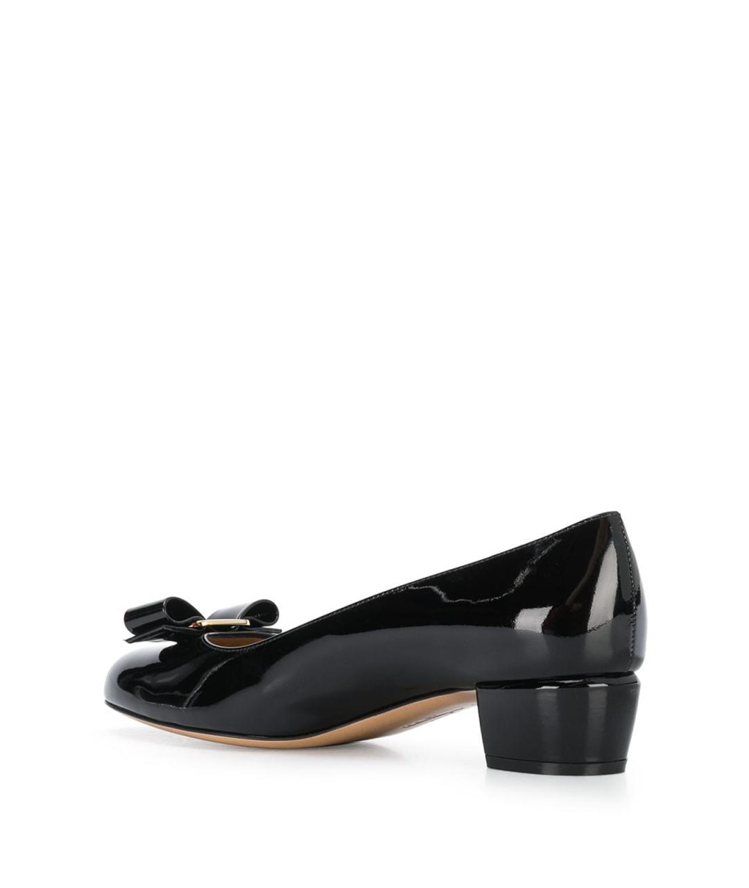 FERRAGAMO Черные кожаные балетки, фото 3
