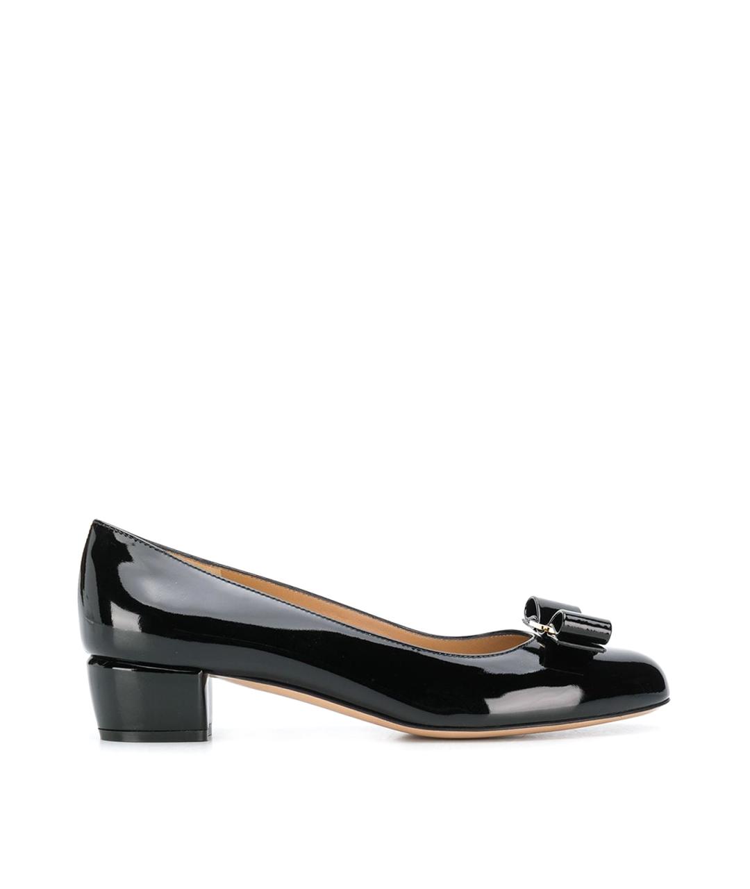 FERRAGAMO Черные кожаные балетки, фото 1
