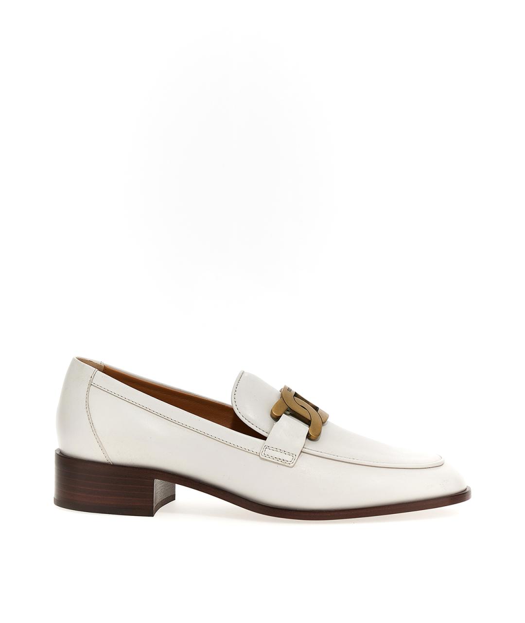 TOD'S Белые кожаные лоферы, фото 1