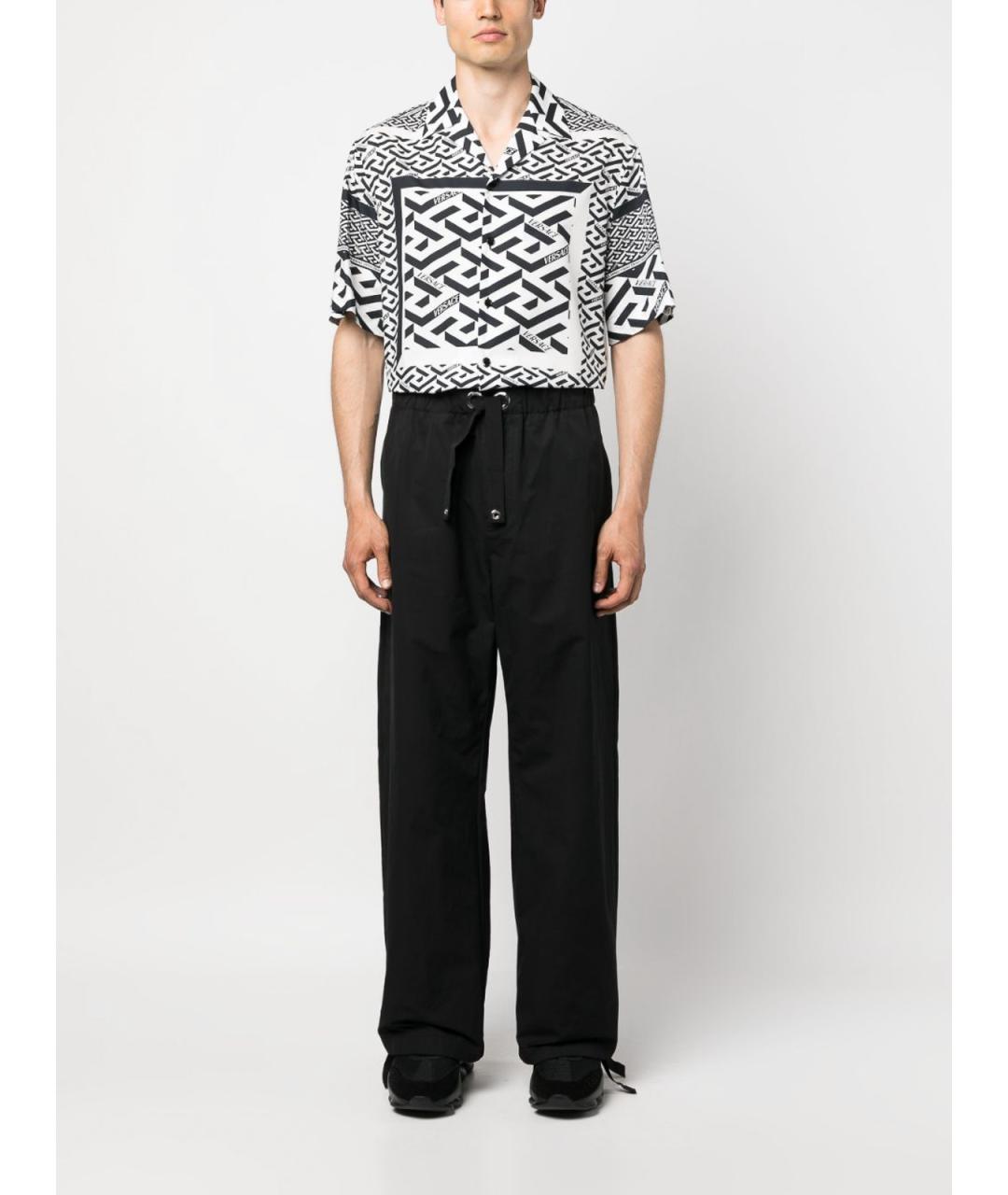 VERSACE Черные хлопковые повседневные брюки, фото 2