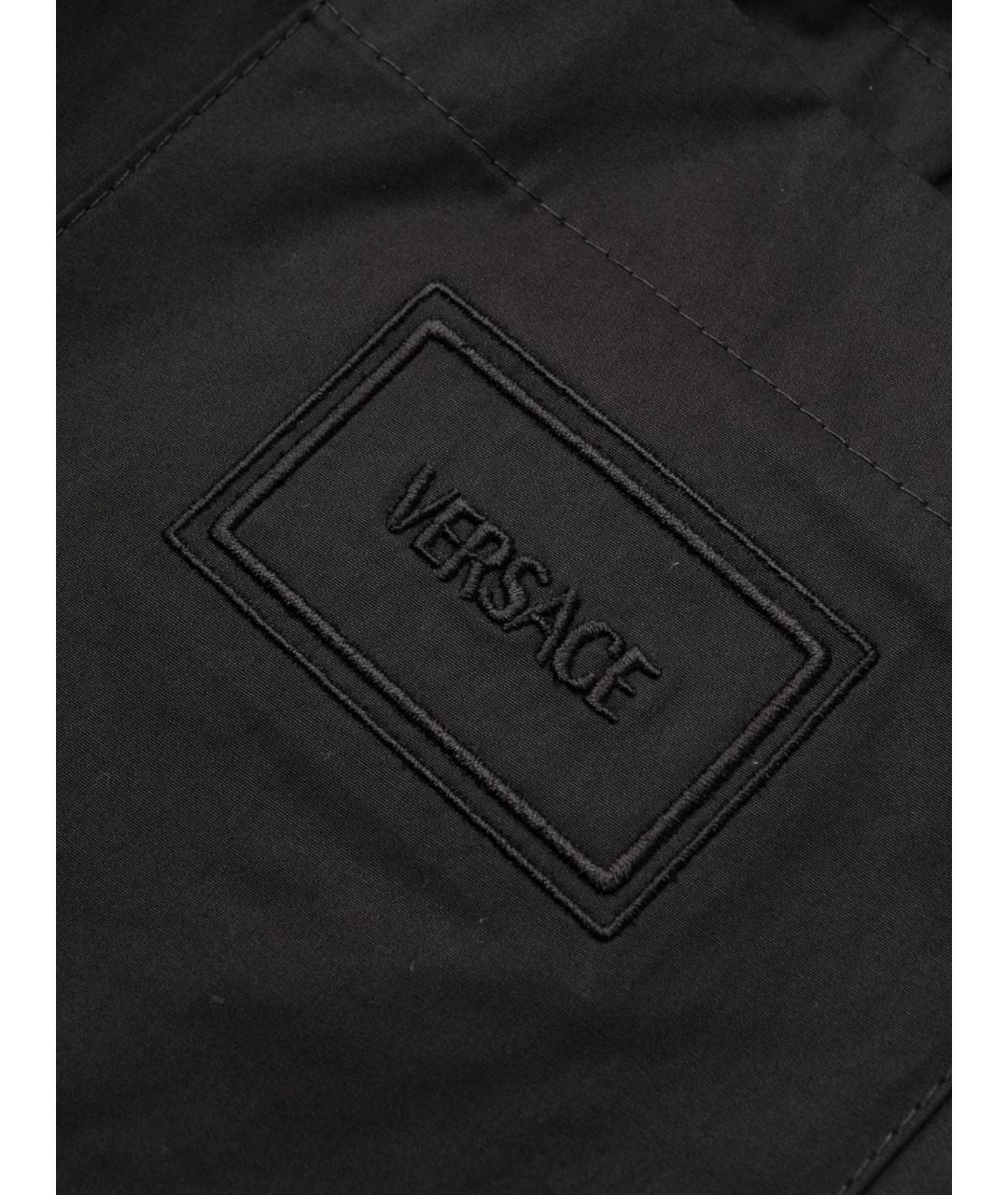 VERSACE Черные хлопковые повседневные брюки, фото 7