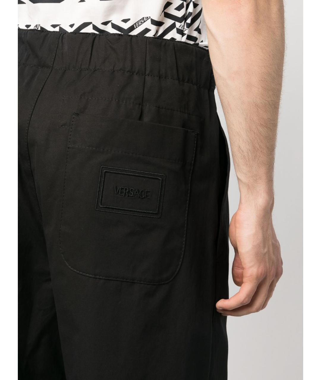 VERSACE Черные хлопковые повседневные брюки, фото 4