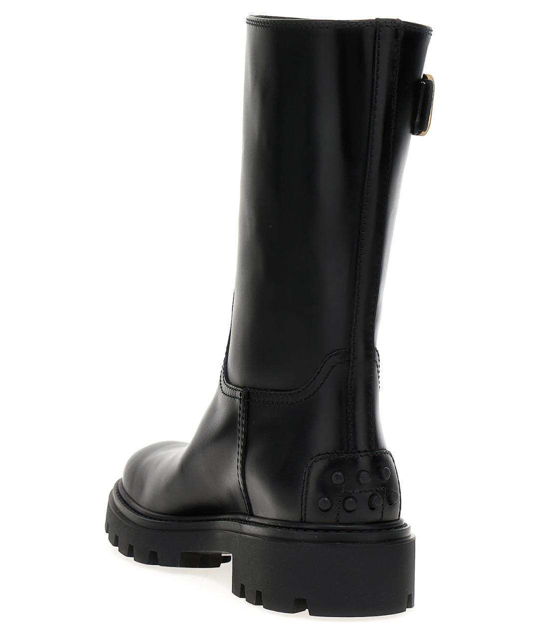 TOD'S Черные кожаные сапоги, фото 2