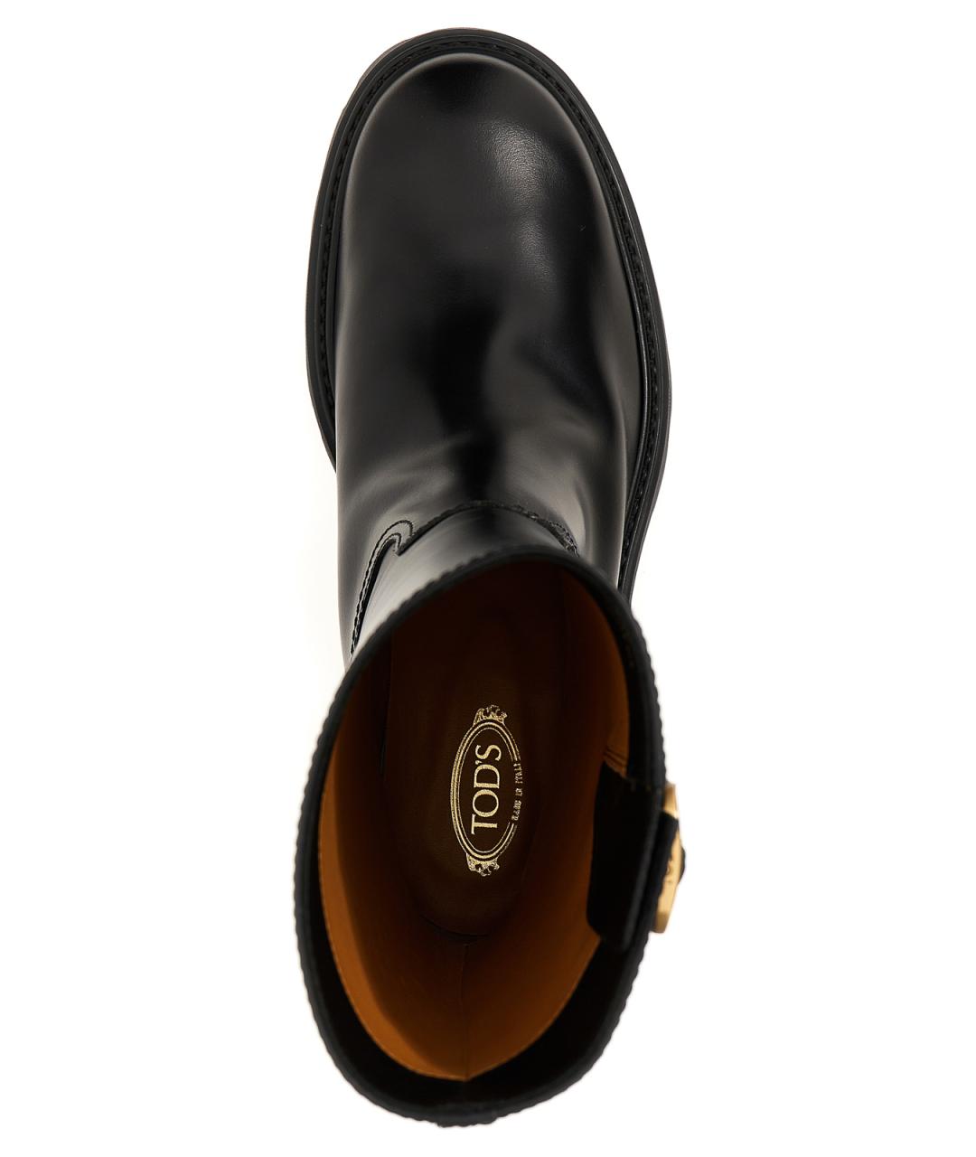 TOD'S Черные кожаные сапоги, фото 3
