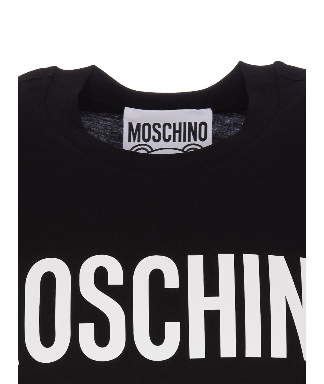 MOSCHINO Черная хлопковая футболка, фото 4