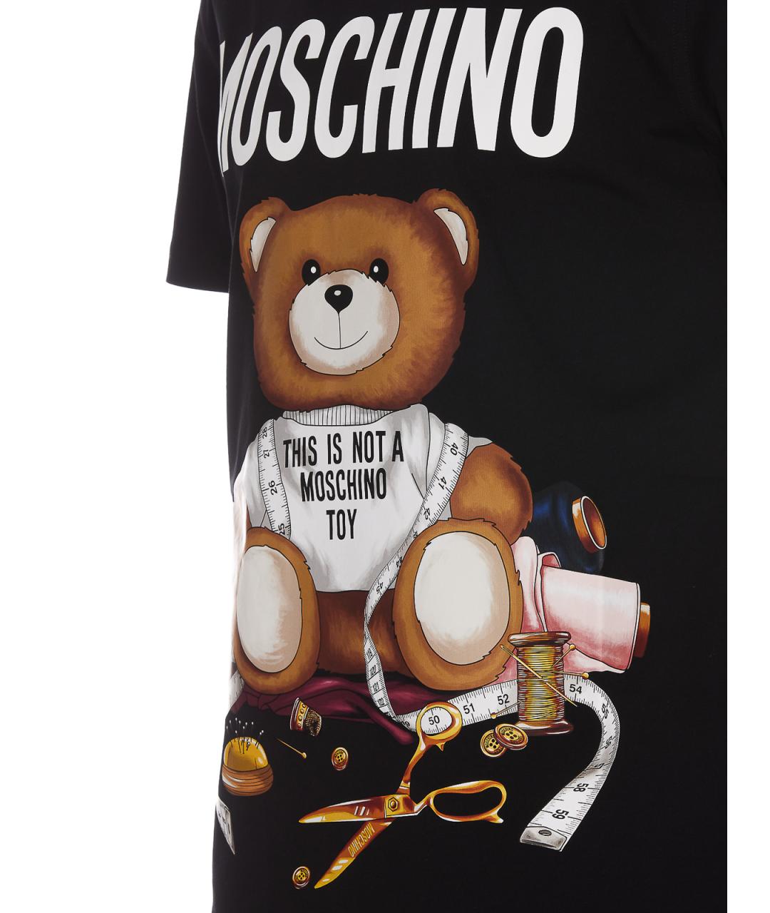 MOSCHINO Черная хлопковая футболка, фото 3