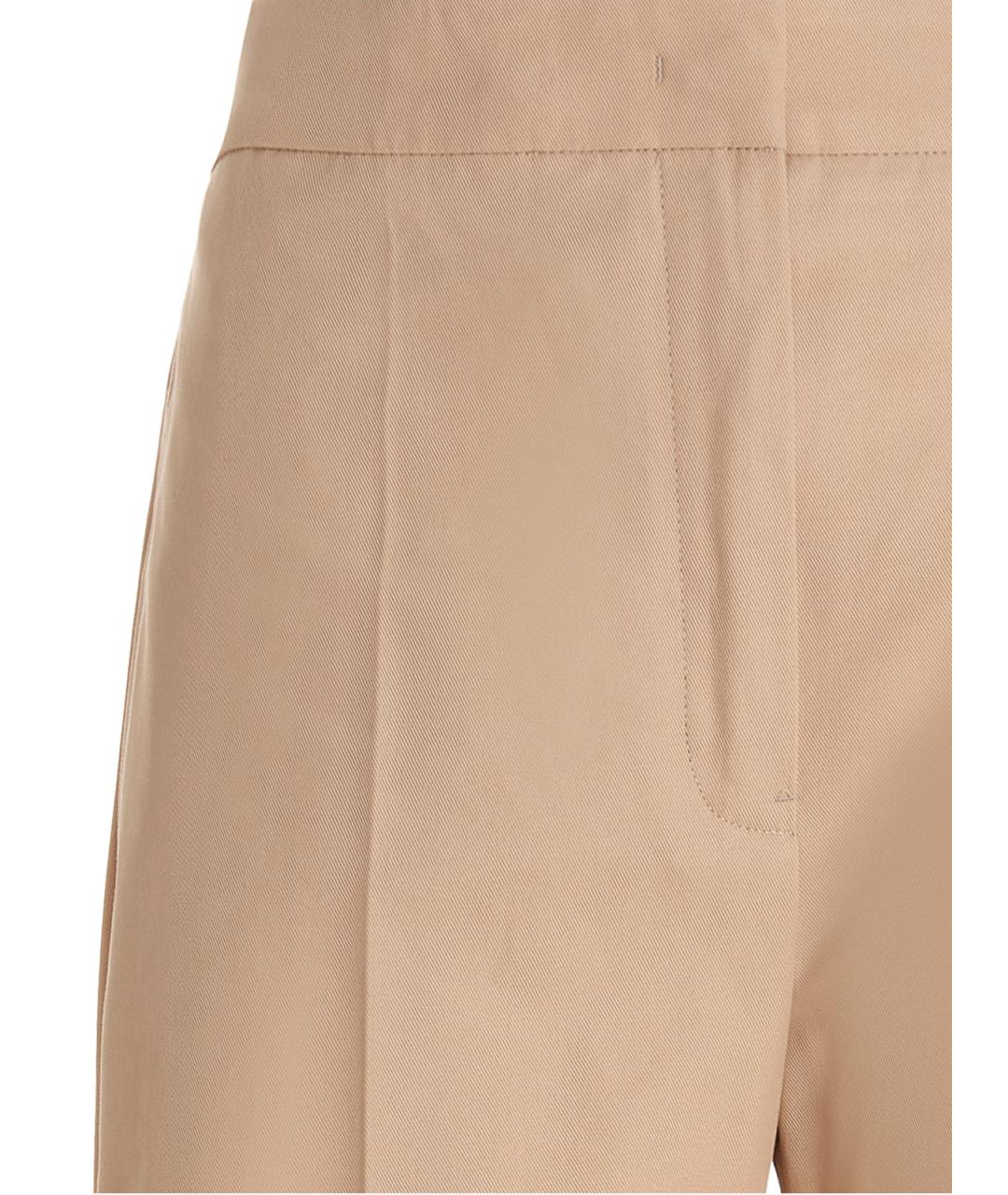 JIL SANDER Бежевые хлопковые брюки широкие, фото 3