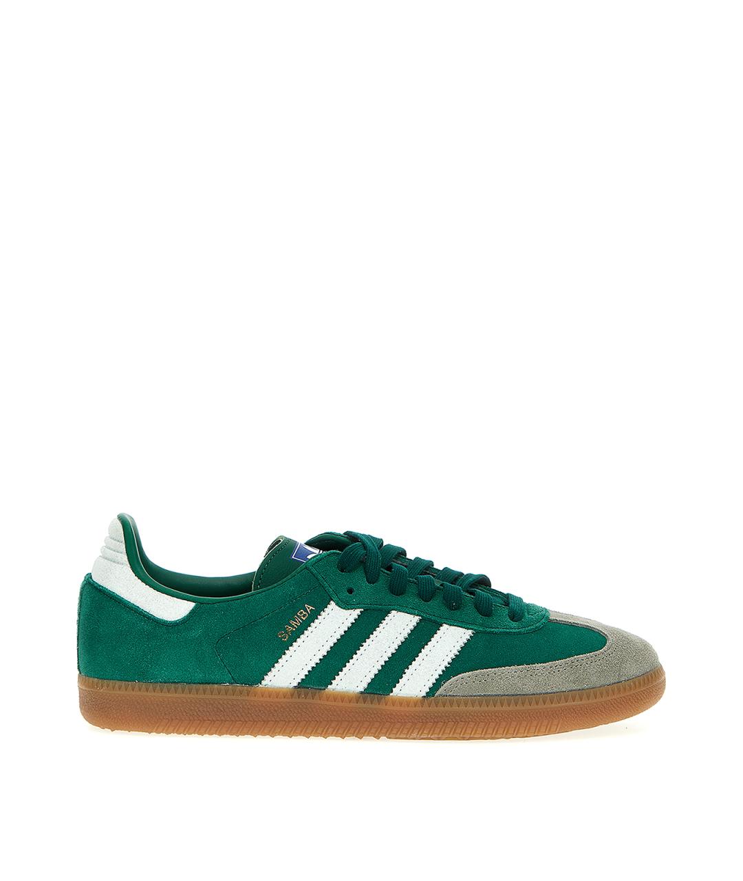 ADIDAS Зеленые кожаные низкие кроссовки / кеды, фото 1