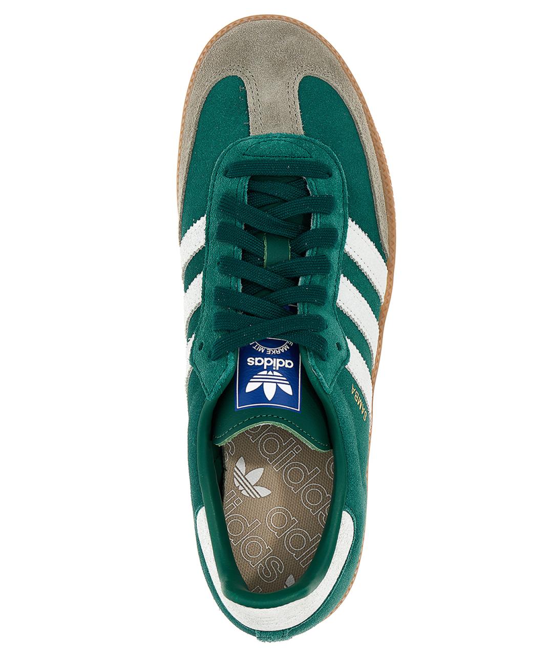 ADIDAS Зеленые кожаные низкие кроссовки / кеды, фото 3
