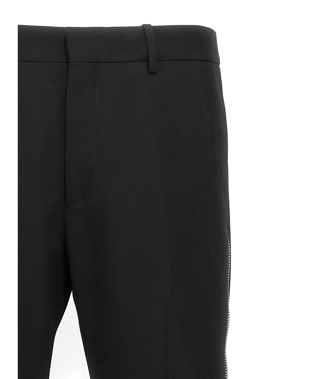 OFF-WHITE Черные шерстяные повседневные брюки, фото 4