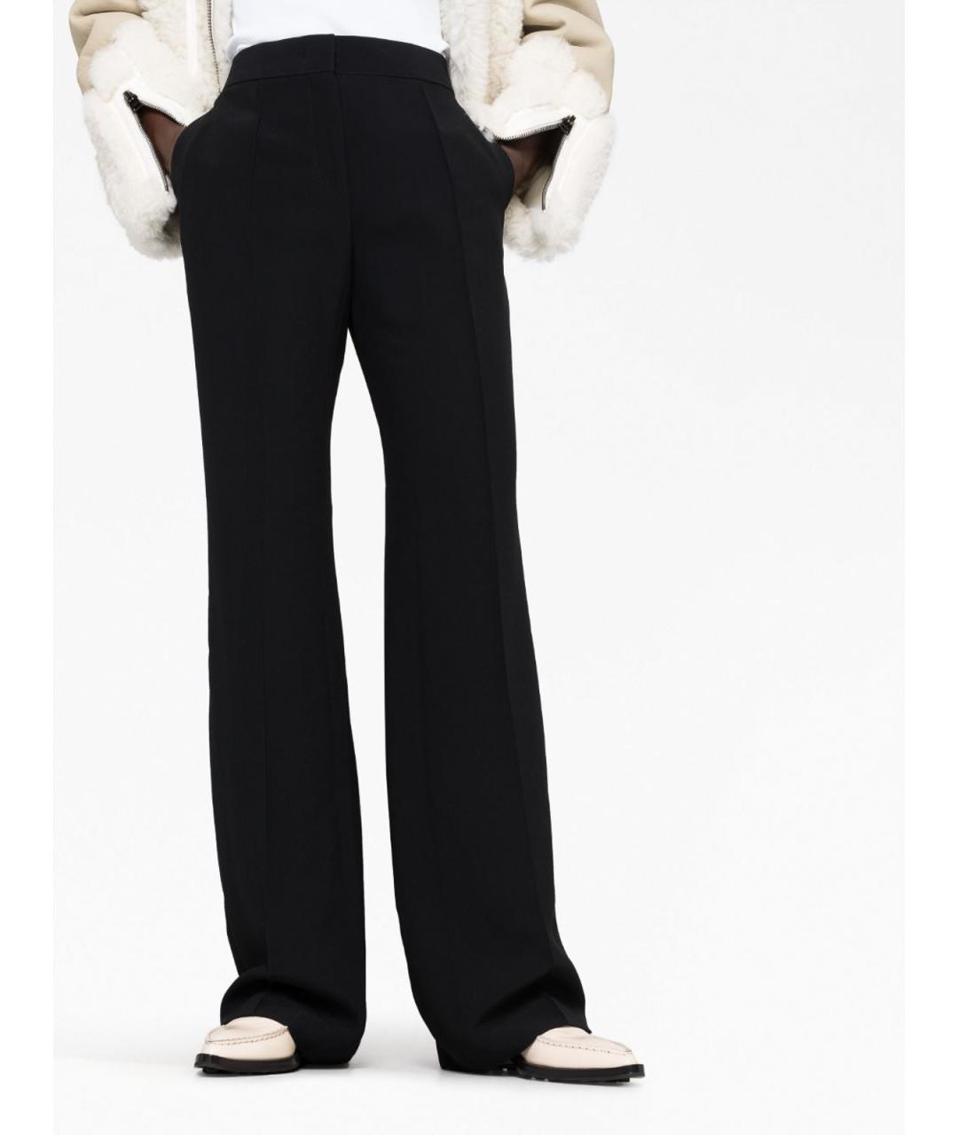 JIL SANDER Черные прямые брюки, фото 3