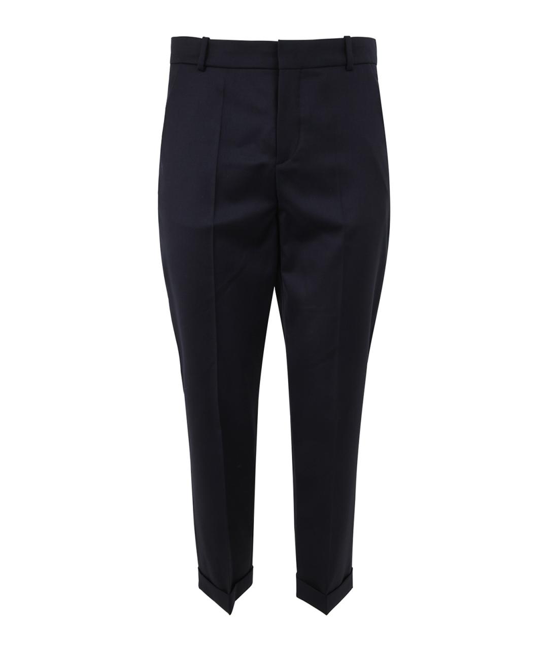 BALMAIN Синие шерстяные классические брюки, фото 1
