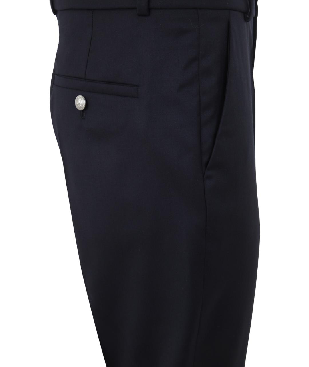 BALMAIN Синие шерстяные классические брюки, фото 3