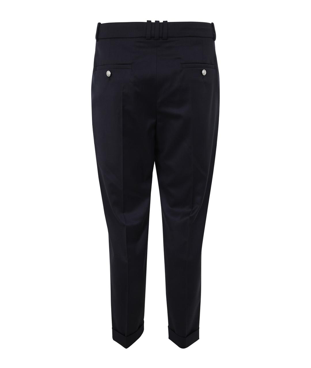 BALMAIN Синие шерстяные классические брюки, фото 2