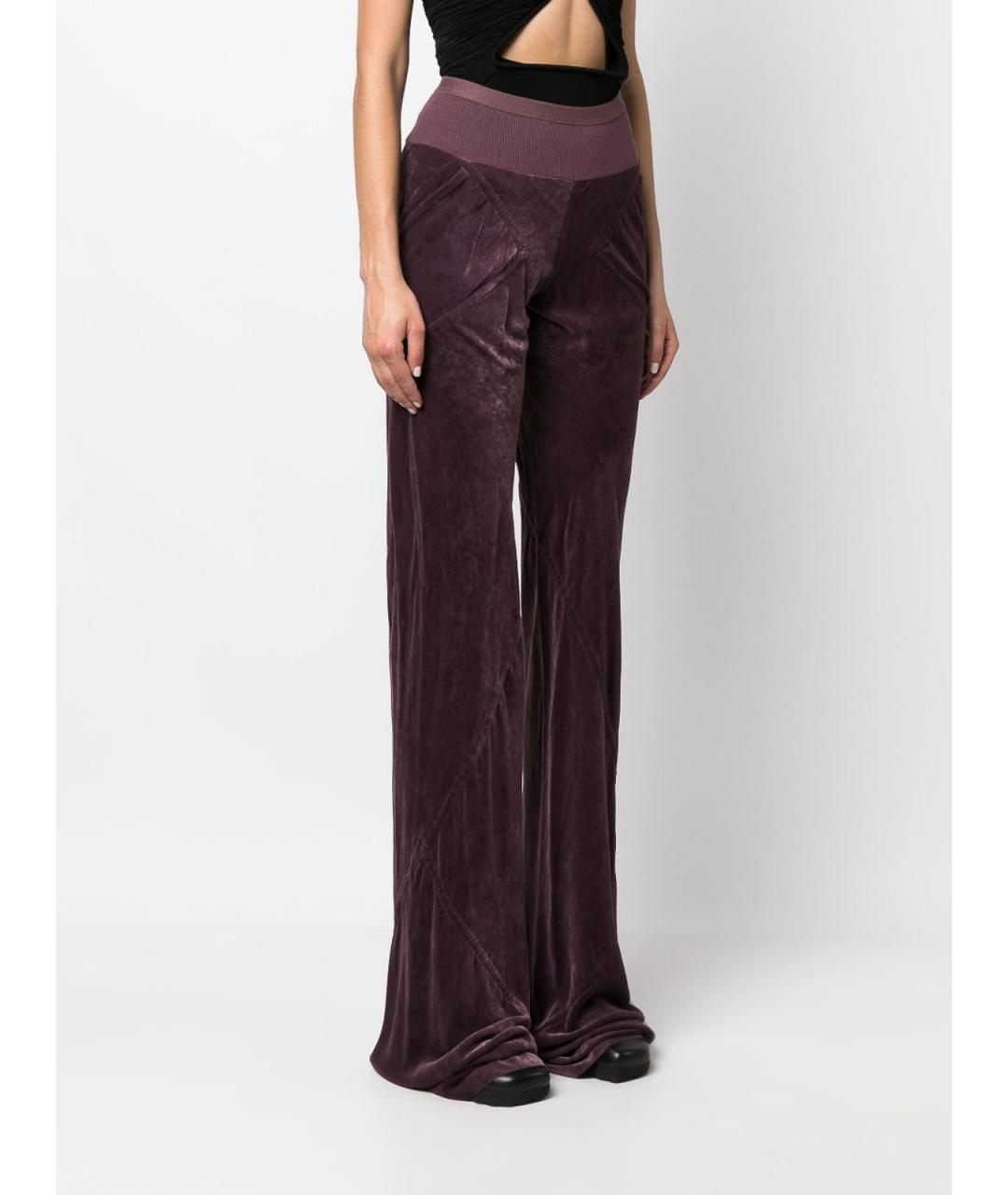 RICK OWENS Фиолетовые хлопковые брюки узкие, фото 2