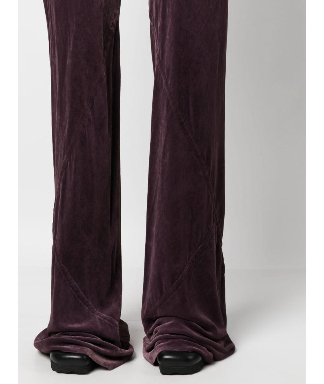 RICK OWENS Фиолетовые хлопковые брюки узкие, фото 4