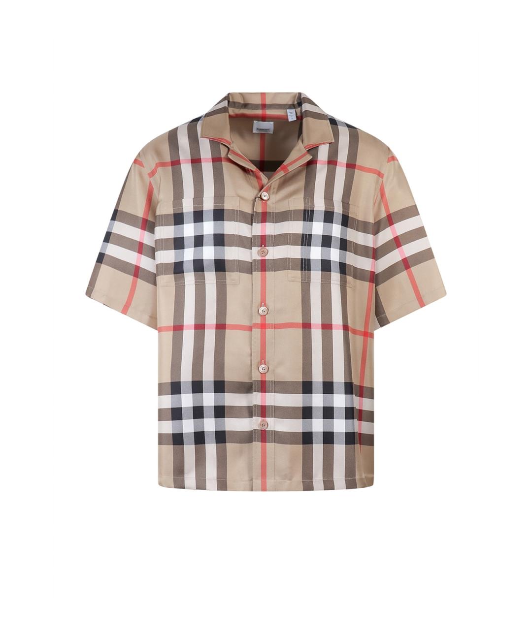 BURBERRY Бежевая шелковая кэжуал рубашка, фото 1