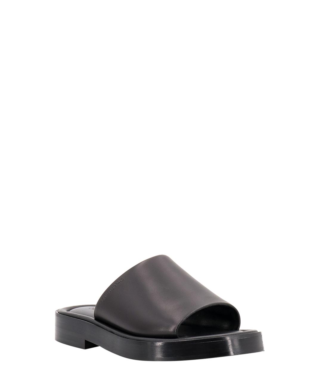 FERRAGAMO Черные кожаные сандалии, фото 2