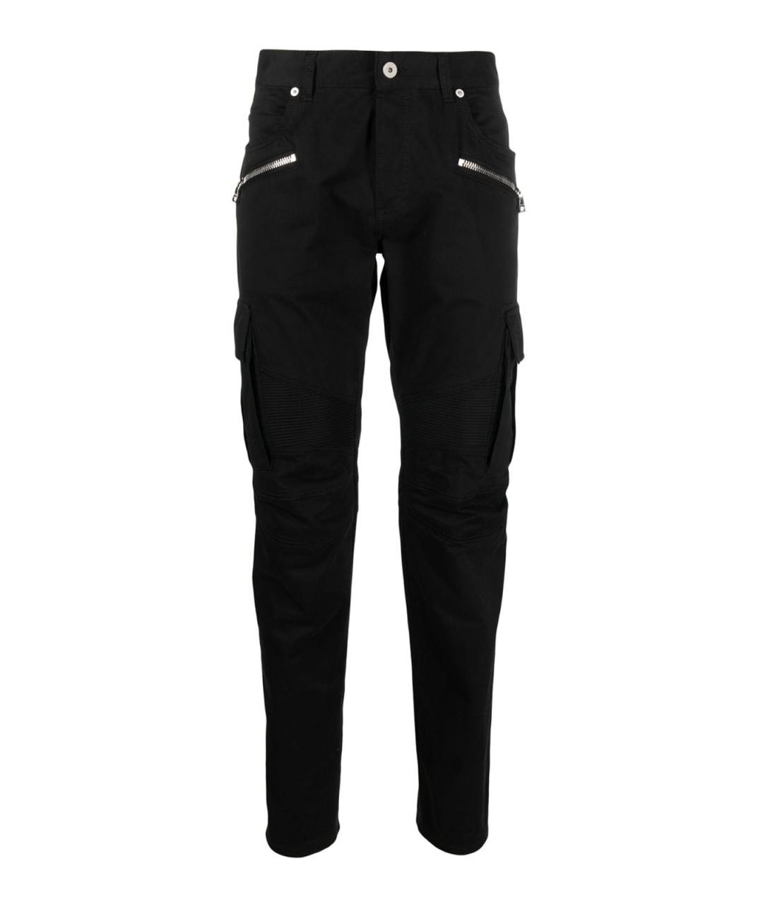 BALMAIN Черные хлопковые повседневные брюки, фото 1