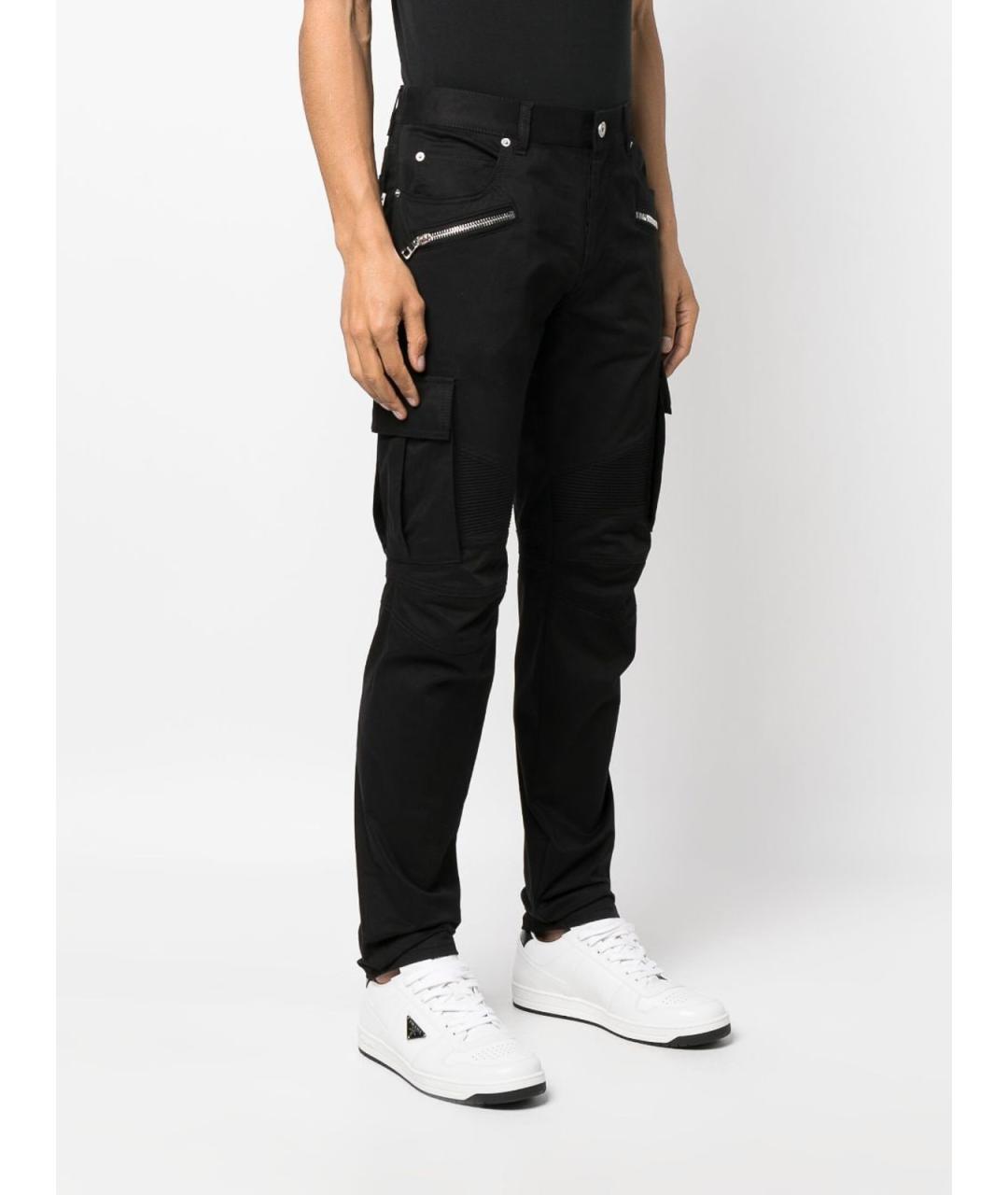 BALMAIN Черные хлопковые повседневные брюки, фото 5