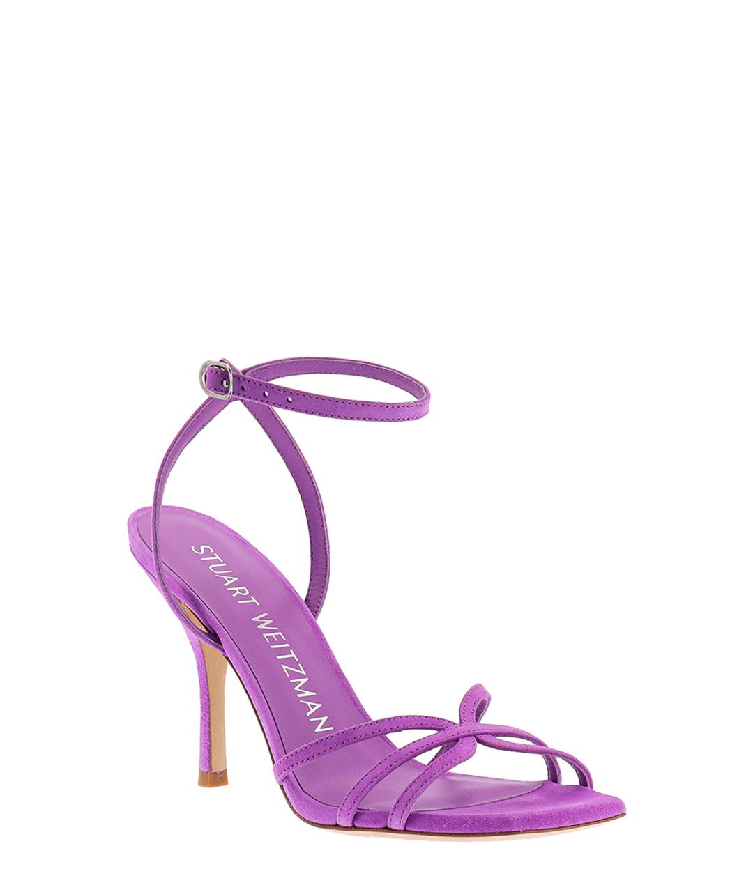 STUART WEITZMAN Фиолетовые замшевые босоножки, фото 2
