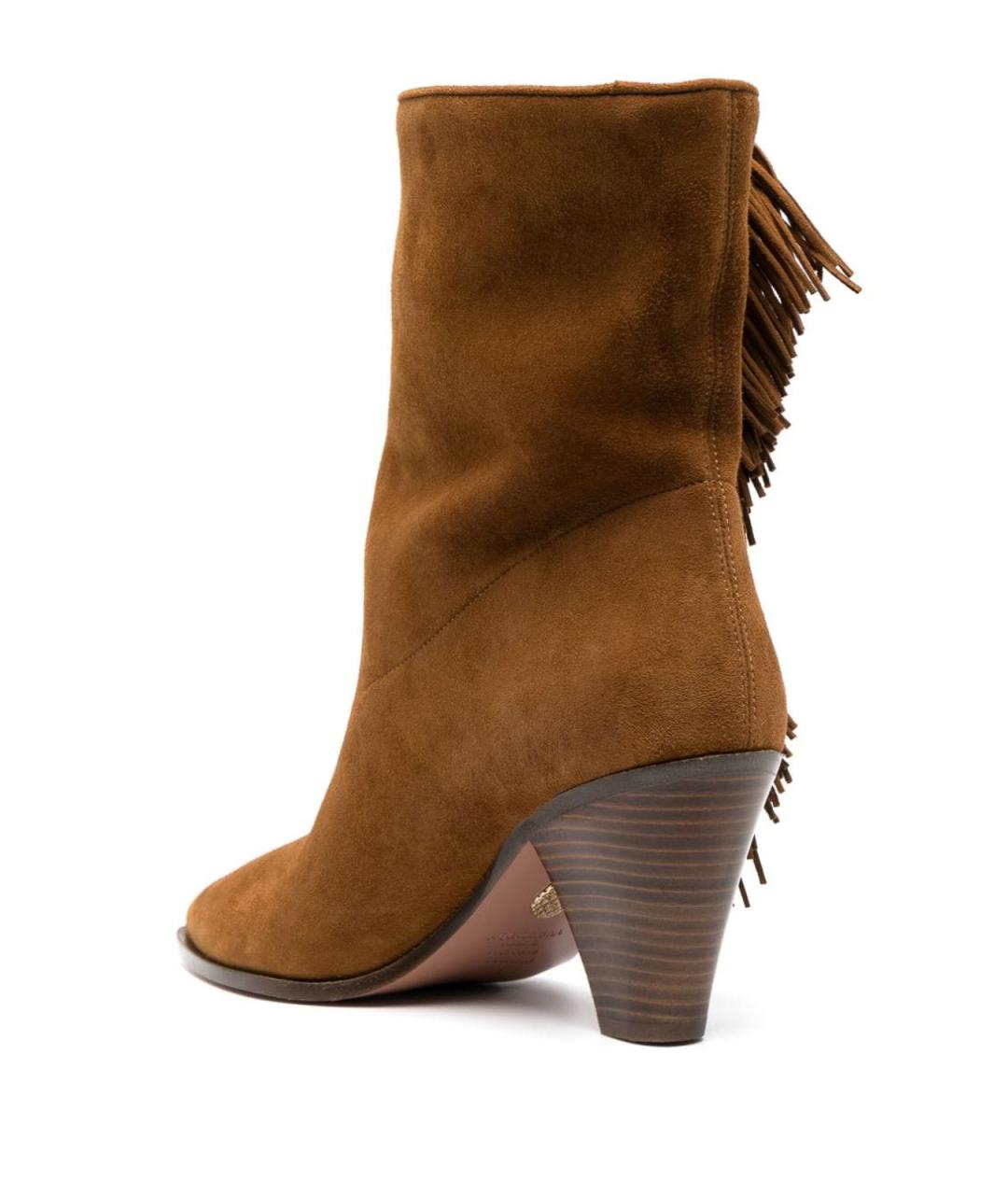 AQUAZZURA Коричневые замшевые ботильоны, фото 2