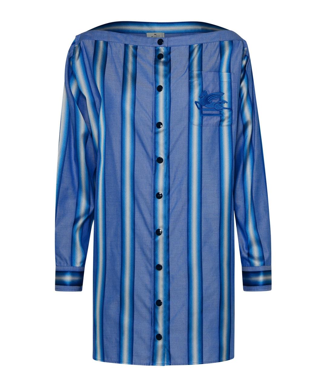 ETRO Голубое хлопковое повседневное платье, фото 1