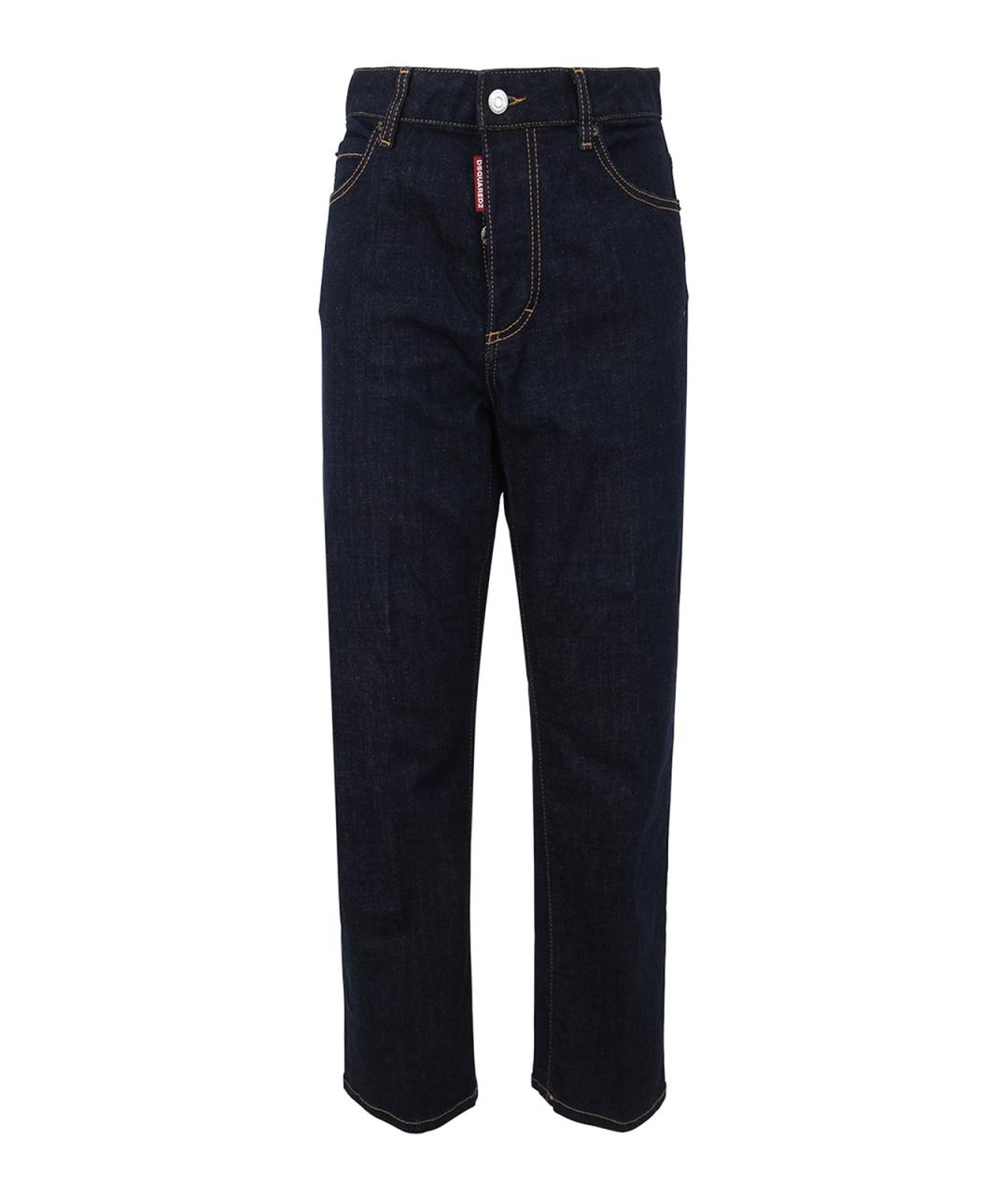 DSQUARED2 Темно-синие хлопковые прямые джинсы, фото 1