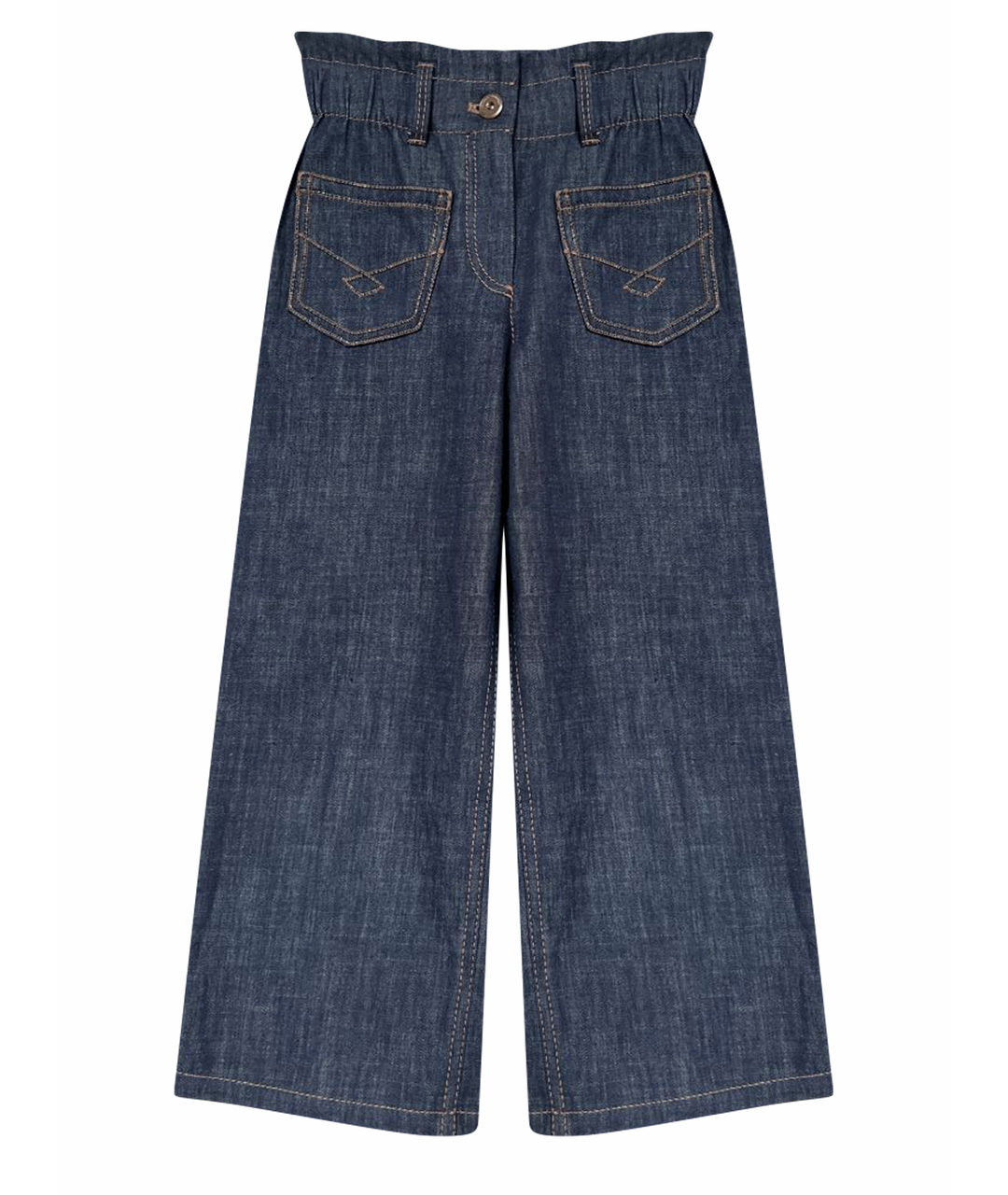 BRUNELLO CUCINELLI Темно-синие хлопковые детские джинсы, фото 1
