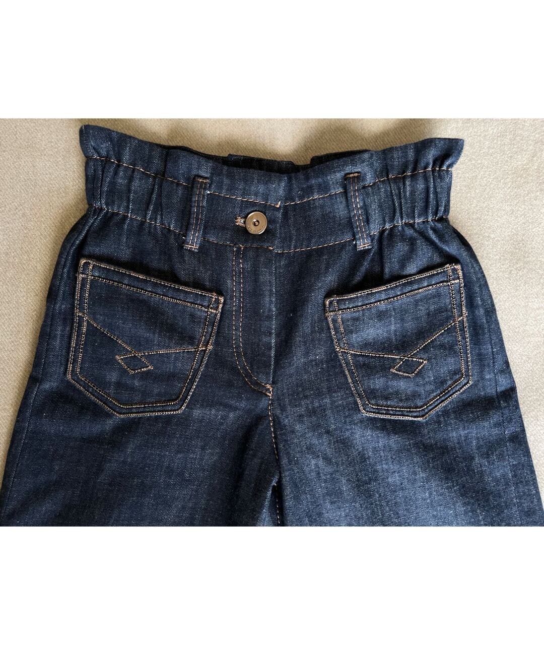 BRUNELLO CUCINELLI Темно-синие хлопковые детские джинсы, фото 3