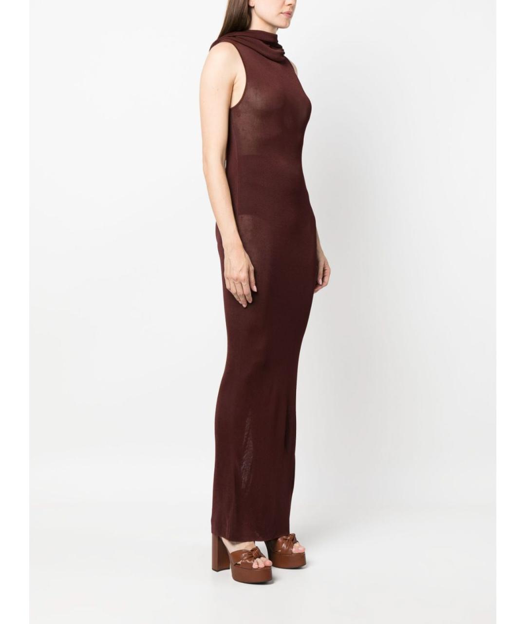 SAINT LAURENT Бордовое вискозное платье, фото 4