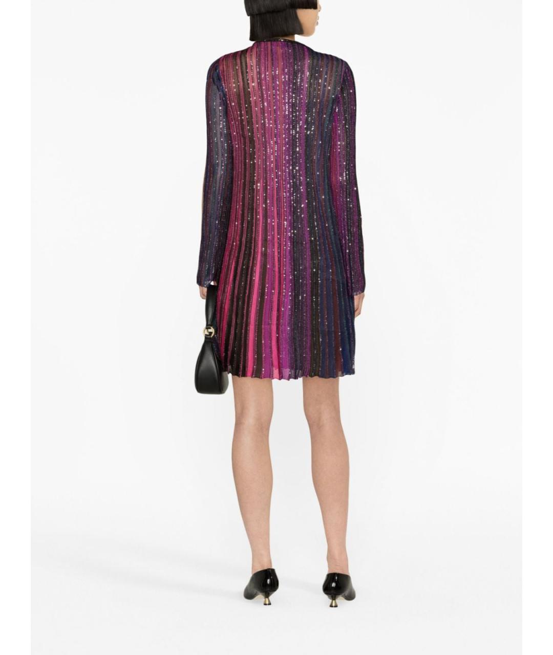MISSONI Фиолетовое вискозное повседневное платье, фото 3