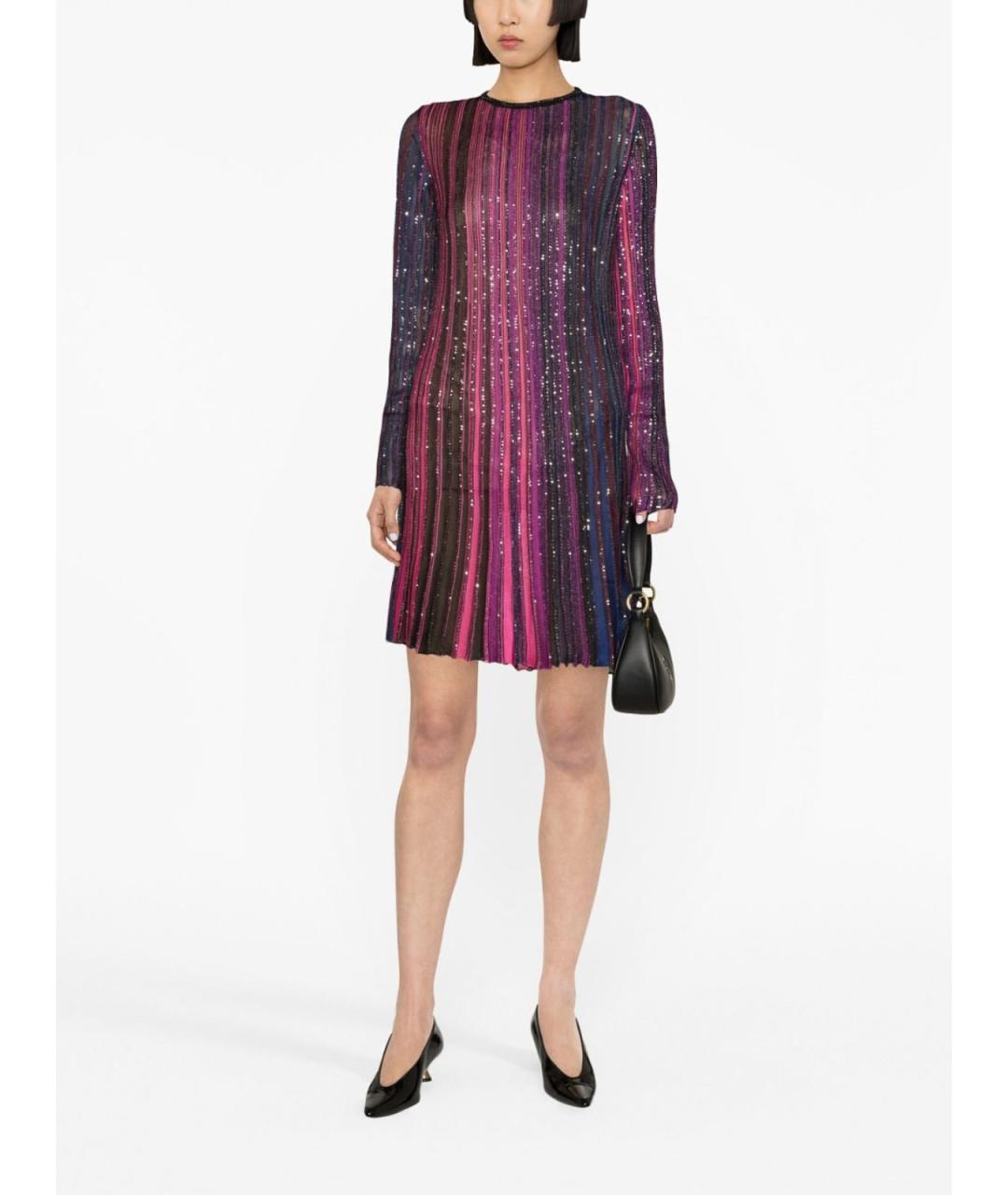 MISSONI Фиолетовое вискозное повседневное платье, фото 4