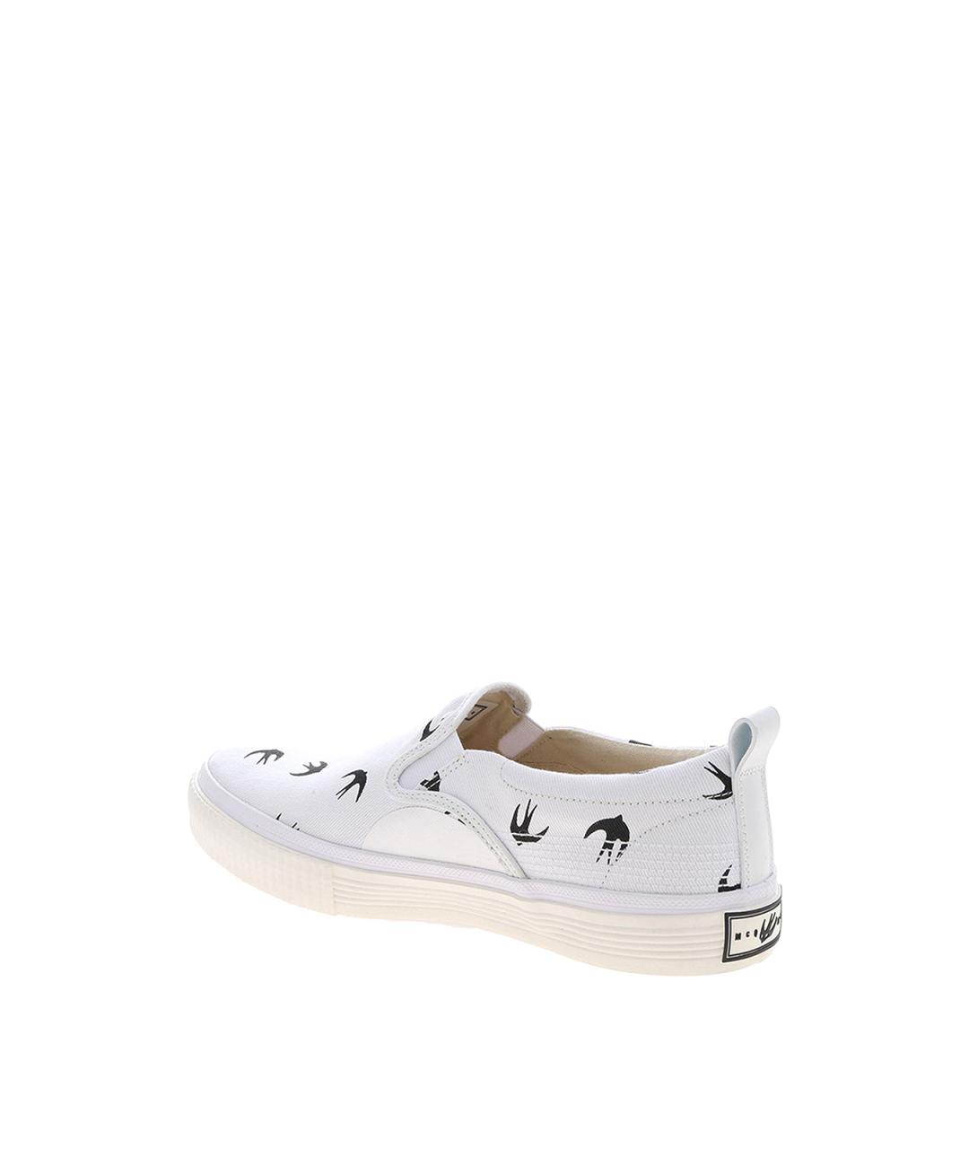 MCQ ALEXANDER MCQUEEN Белые кожаные слипоны, фото 2