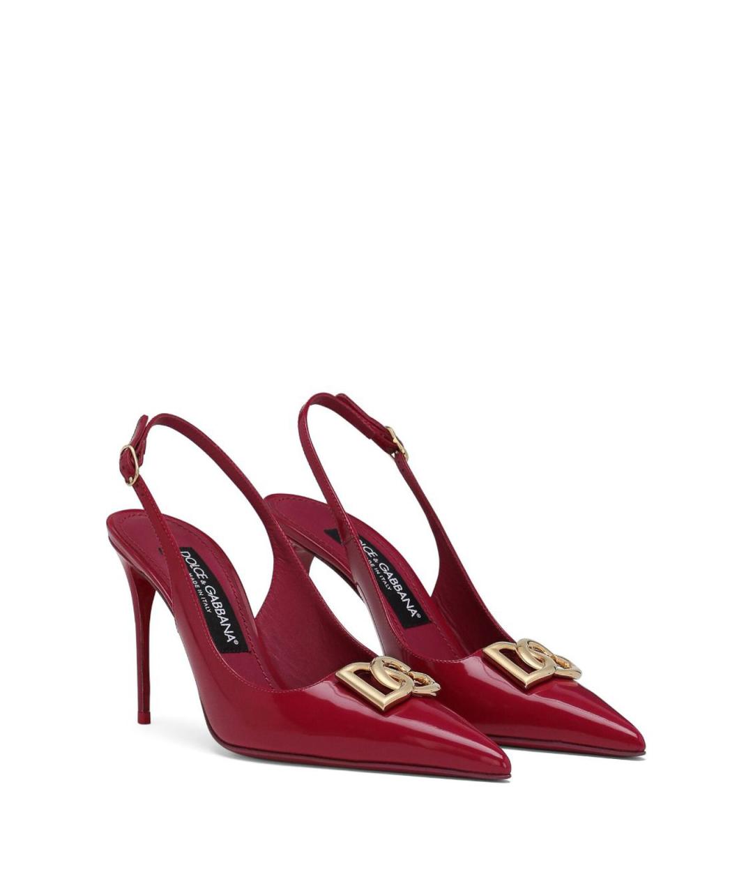 DOLCE&GABBANA Красные кожаные туфли, фото 2