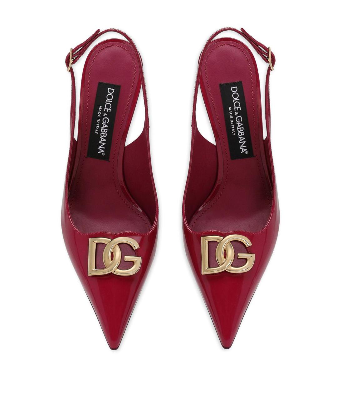 DOLCE&GABBANA Красные кожаные туфли, фото 4