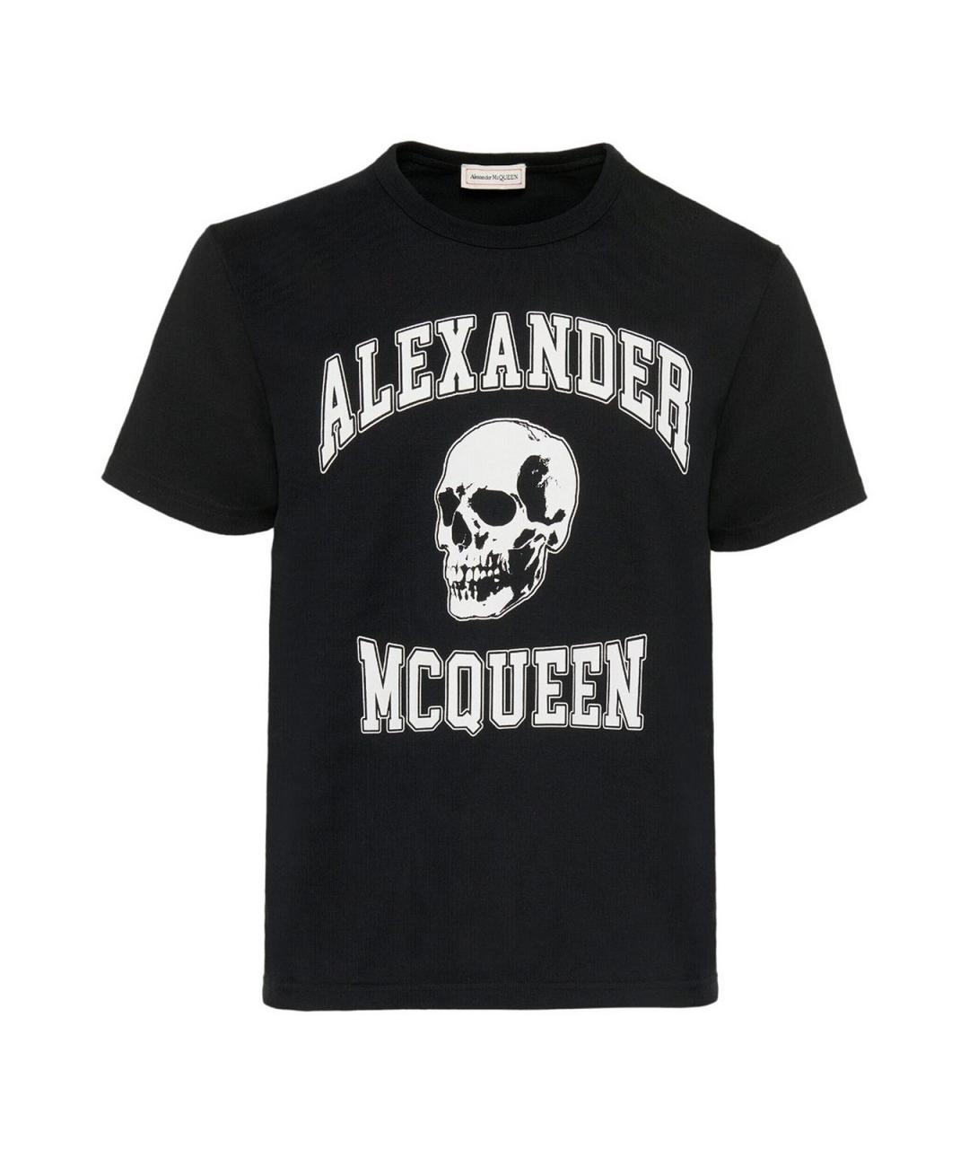 ALEXANDER MCQUEEN Черная хлопковая футболка, фото 1