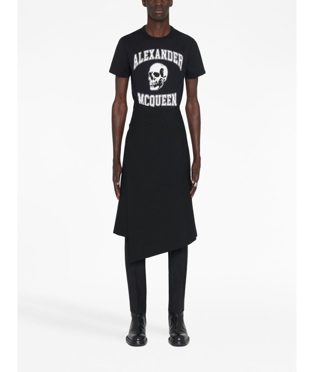 ALEXANDER MCQUEEN Черная хлопковая футболка, фото 4