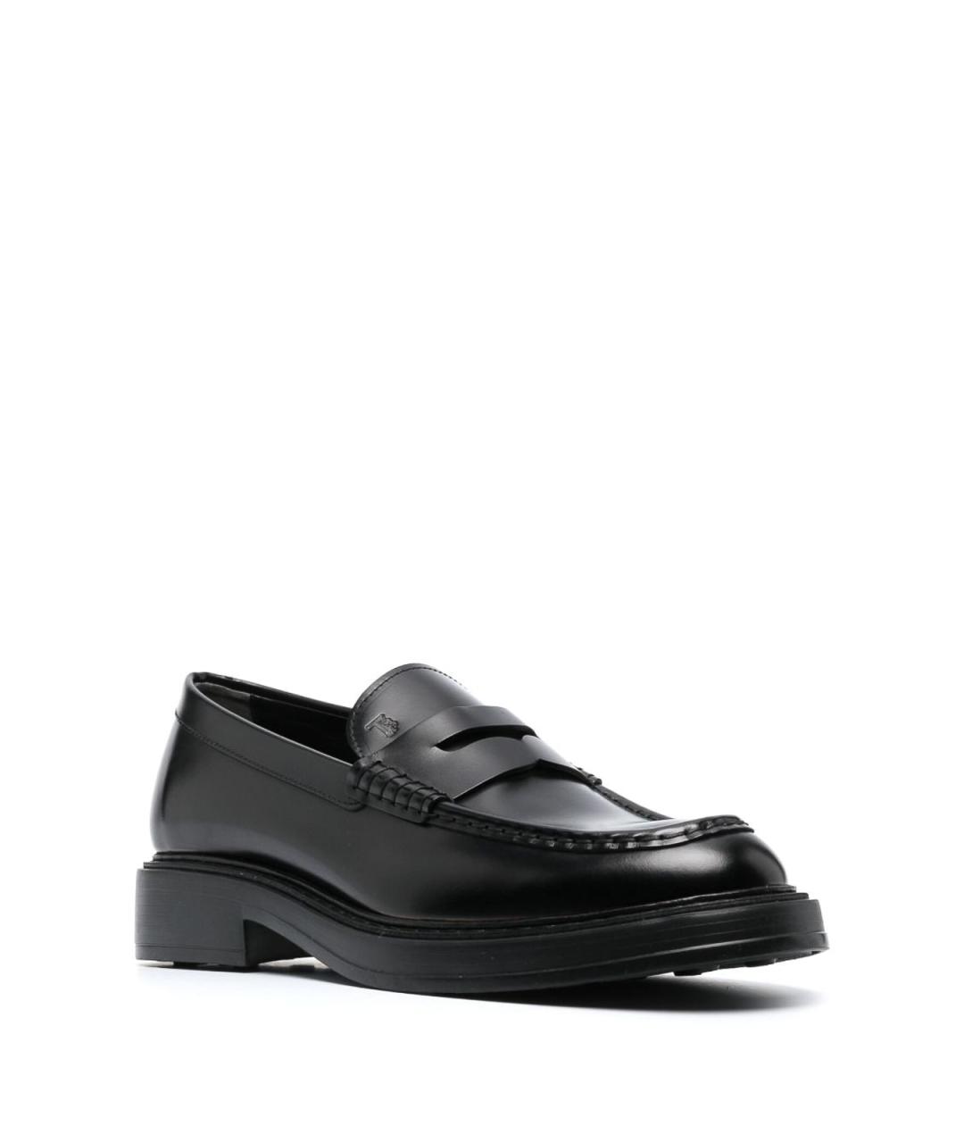 TOD'S Черные кожаные лоферы, фото 2