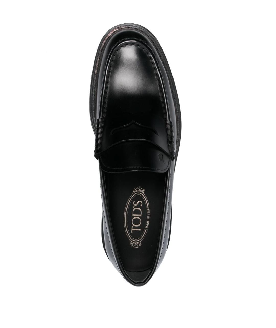 TOD'S Черные кожаные лоферы, фото 3