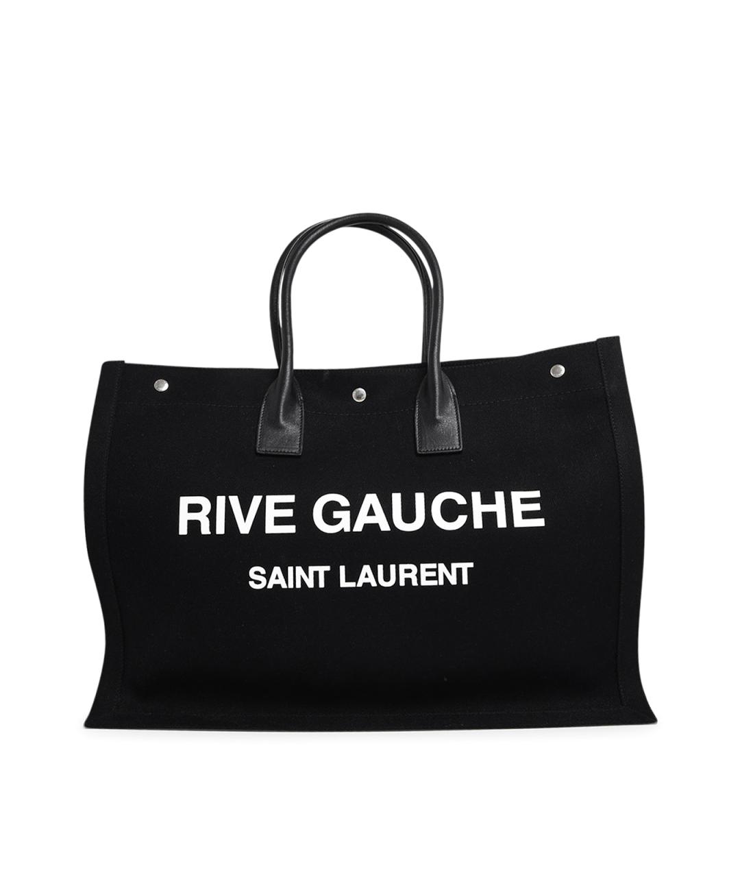 SAINT LAURENT Черная хлопковая сумка тоут, фото 1