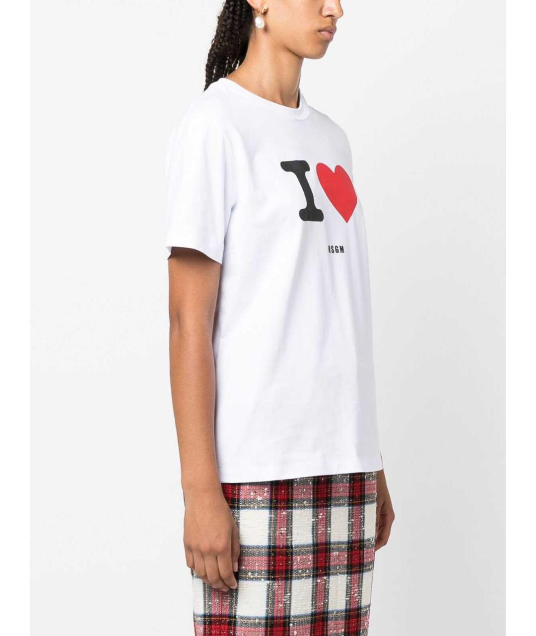 MSGM Белая хлопковая футболка, фото 3